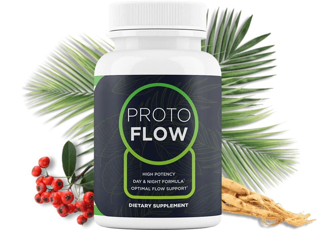 ProtoFlow prostate support supplement with natural saw palmetto and ginseng ingredients